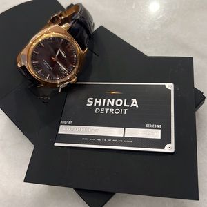 Mens Shinola Watch with Brown Leather Strap